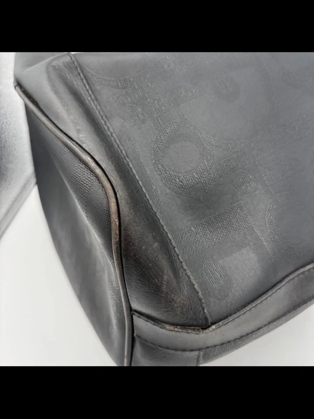 Dior Black Leather Drawstring Shoulder Bucket Bag with Gold Hardware